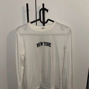 Ardene White Ribbed Long Sleeve Top